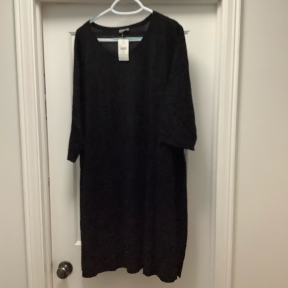 ⭐️NWT J.Jill 3X Black (Lightweight/Medium Weight) Sweater Dress Wide Ribbed Hem - Picture 1 of 9